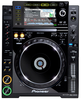 Pioneer CDJ 2000 pitch- und scratchbarer Profi DVD-CD Player mit LAN, SD sowie USB