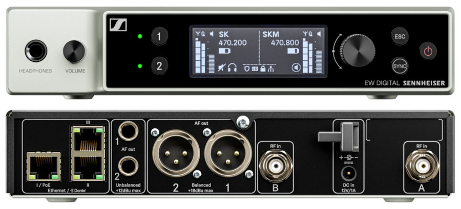 Sennheiser EW-DX EM2 Dante S2-10 Doppelfunkempfänger